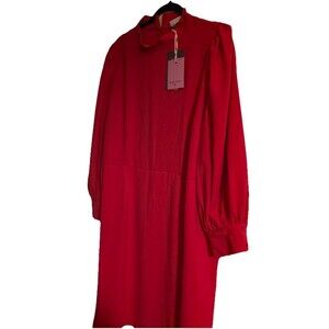 Sergio Hudson xTarget Collab Pink Balloon Sleeve Hi-Neck Knee Length Dress Sz 2X